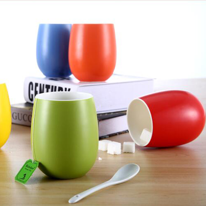 Wholesale color glazed ceramic mugs handless coffee mugs with good quality